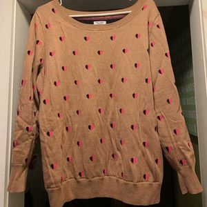 Brown sweater with hearts